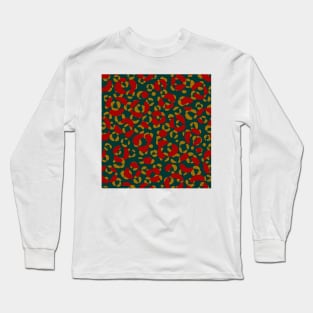 red and mustard cheetah print Long Sleeve T-Shirt